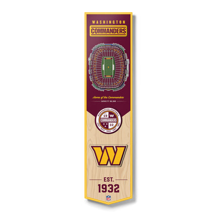 Washington Commanders 8x32 3D Stadium Banner