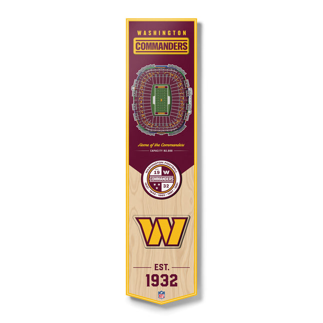 Washington Commanders 8x32 3D Stadium Banner