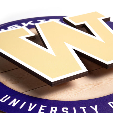 Washington Huskies 3DX Circle Backer Wall Art