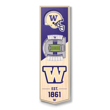 Washington Huskies 3D Stadium 6x19 Banners