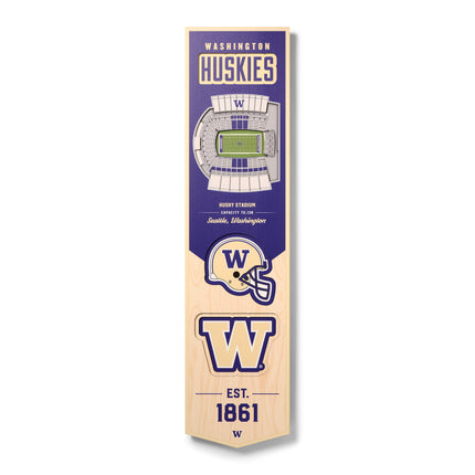 Washington Huskies 8x32 3D Stadium Banner