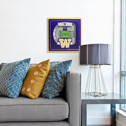 Washington Huskies 3D StadiumView Wall Art 12x12