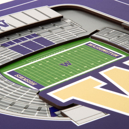 Washington Huskies 3D StadiumView Wall Art 12x12