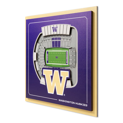 Washington Huskies 3D StadiumView Wall Art 12x12