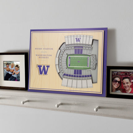 Washington Huskies 5-Layer 3D StadiumView Wall Art