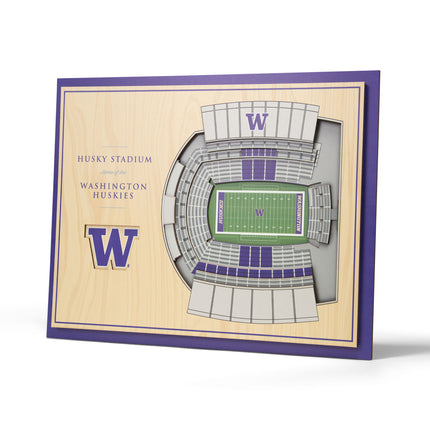 Washington Huskies 5-Layer 3D StadiumView Wall Art