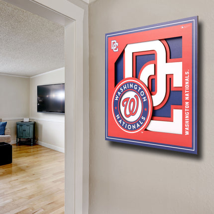 Washington Nationals 3D Logo Series Wall Art - 12x12