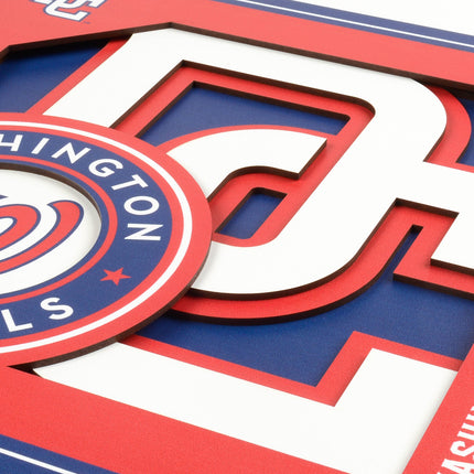 Washington Nationals 3D Logo Series Wall Art - 12x12