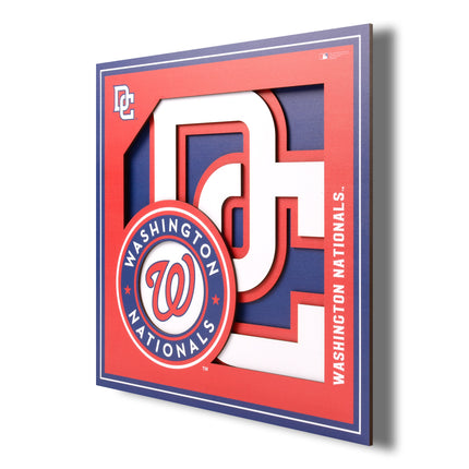 Washington Nationals 3D Logo Series Wall Art - 12x12