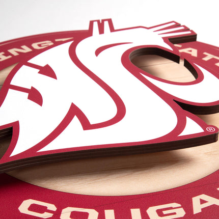Washington State Cougars 3DX Circle Backer Wall Art