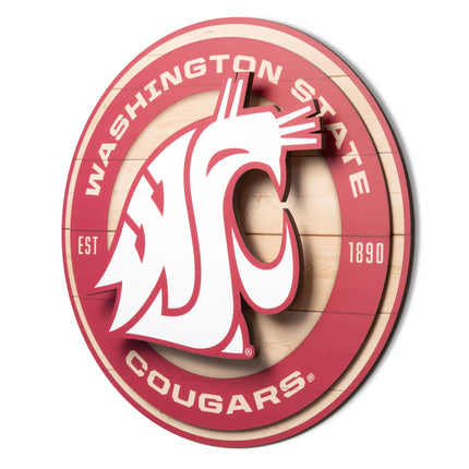 Washington State Cougars 3DX Circle Backer Wall Art