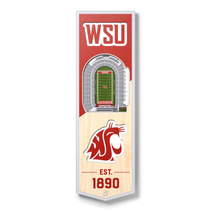 Washington State Cougars 3D Stadium 6x19 Banners