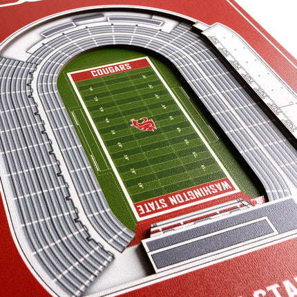 Washington State Cougars 8x32 3D Stadium Banner