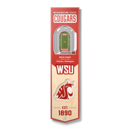 Washington State Cougars 8x32 3D Stadium Banner