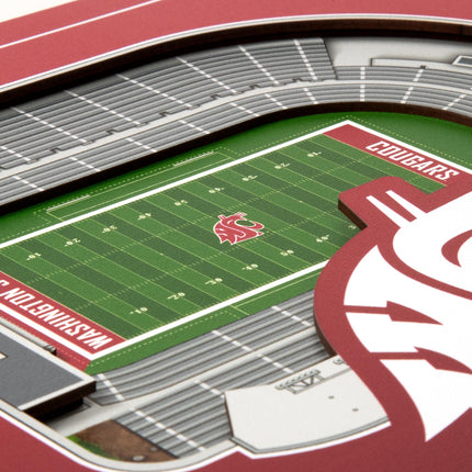 Washington State Cougars 3D StadiumView Wall Art 12x12