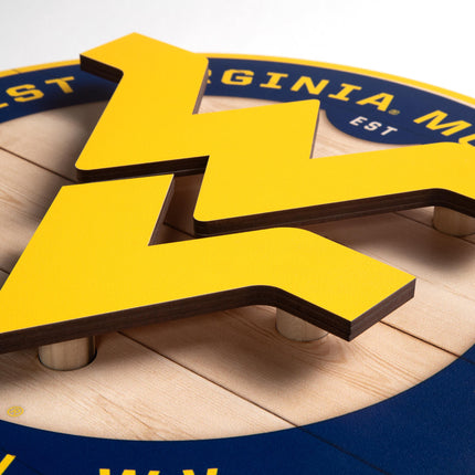 West Virginia Mountaineers 3DX Circle Backer Wall Art