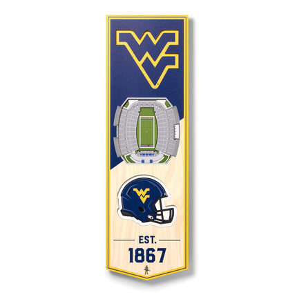 West Virginia Mountaineers 3D Stadium 6x19 Banners