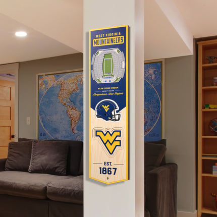 West Virginia Mountaineers 8x32 3D Stadium Banner
