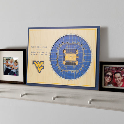 West Virginia Mountaineers 5-Layer 3D StadiumView Wall Art