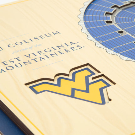 West Virginia Mountaineers 5-Layer 3D StadiumView Wall Art