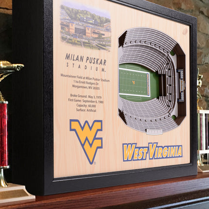West Virginia 25-Layer StadiumViews 3D Wall Art