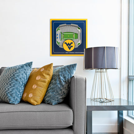 West Virginia Mountaineers 3D StadiumView Wall Art 12x12