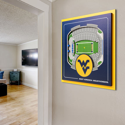 West Virginia Mountaineers 3D StadiumView Wall Art 12x12