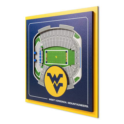 West Virginia Mountaineers 3D StadiumView Wall Art 12x12