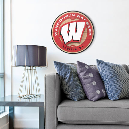 Wisconsin Badgers 3DX Circle Backer Wall Art