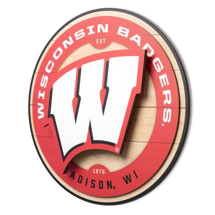Wisconsin Badgers 3DX Circle Backer Wall Art