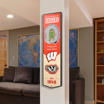 Wisconsin Badgers 8x32 3D Stadium Banner