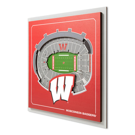 Wisconsin Badgers 3D StadiumView Wall Art 12x12