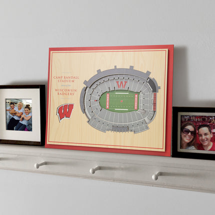 Wisconsin Badgers 5-Layer 3D StadiumView Wall Art