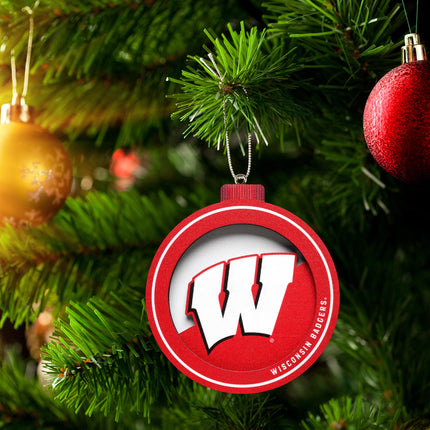 Wisconsin Badgers 3D Logo Series Ornament