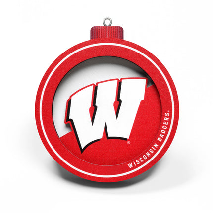 Wisconsin Badgers 3D Logo Series Ornament