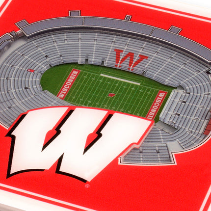 Wisconsin Badgers 3D Stadium View Coasters