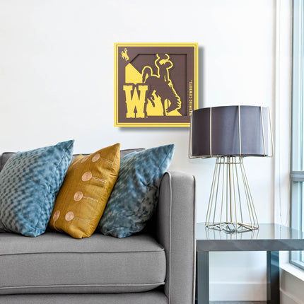 Wyoming Cowboys 3D Logo Series Wall Art - 12x12