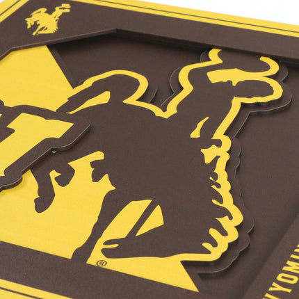 Wyoming Cowboys 3D Logo Series Wall Art - 12x12
