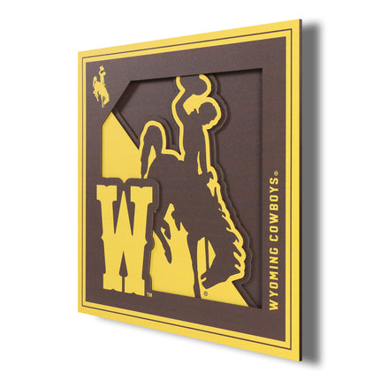 Wyoming Cowboys 3D Logo Series Wall Art - 12x12