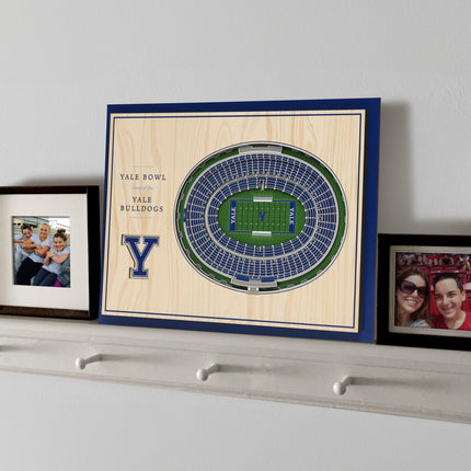 Yale Bulldogs 5-Layer 3D StadiumView Wall Art